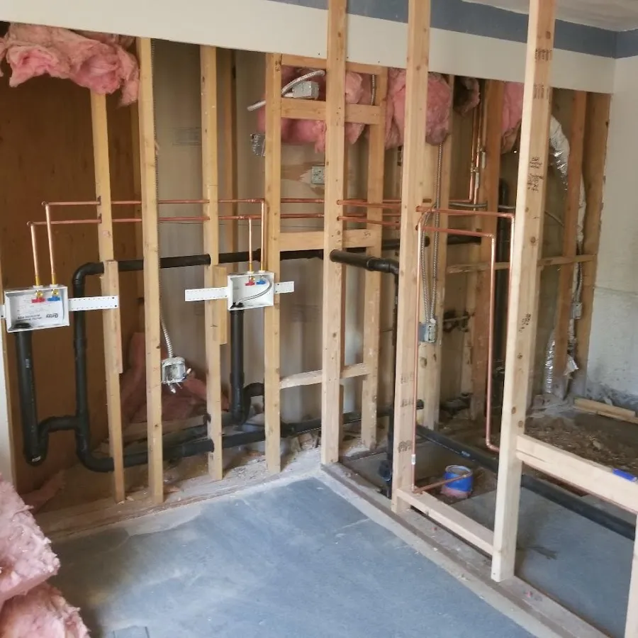 Copper pipe rough-in and plumbing installation in Bossier City